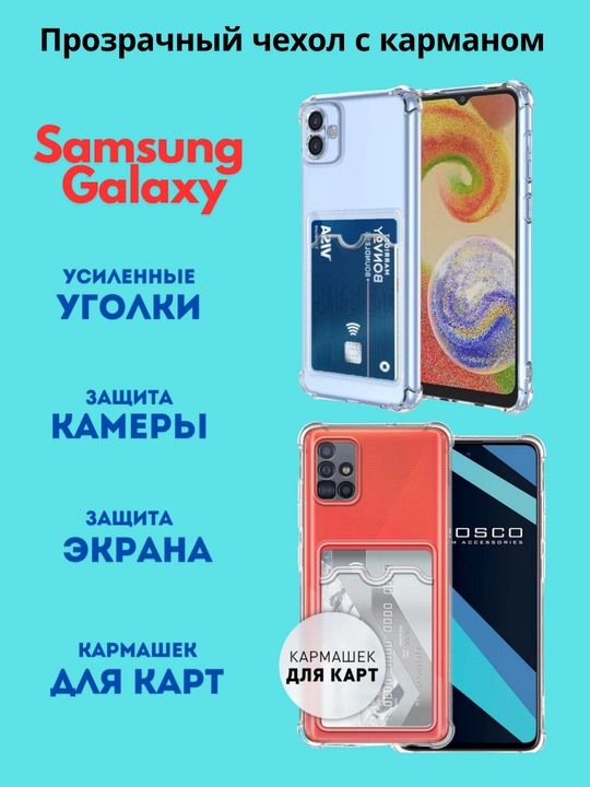 Samsung A73, A72, A71, A70, A55, A54, A53, A52, A35, A34, A33, A32, A25, A23, A22 uchun shaffof g'ilof