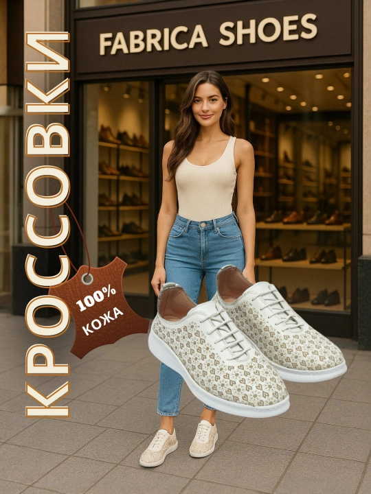 Женские кожаные кроссовки - 