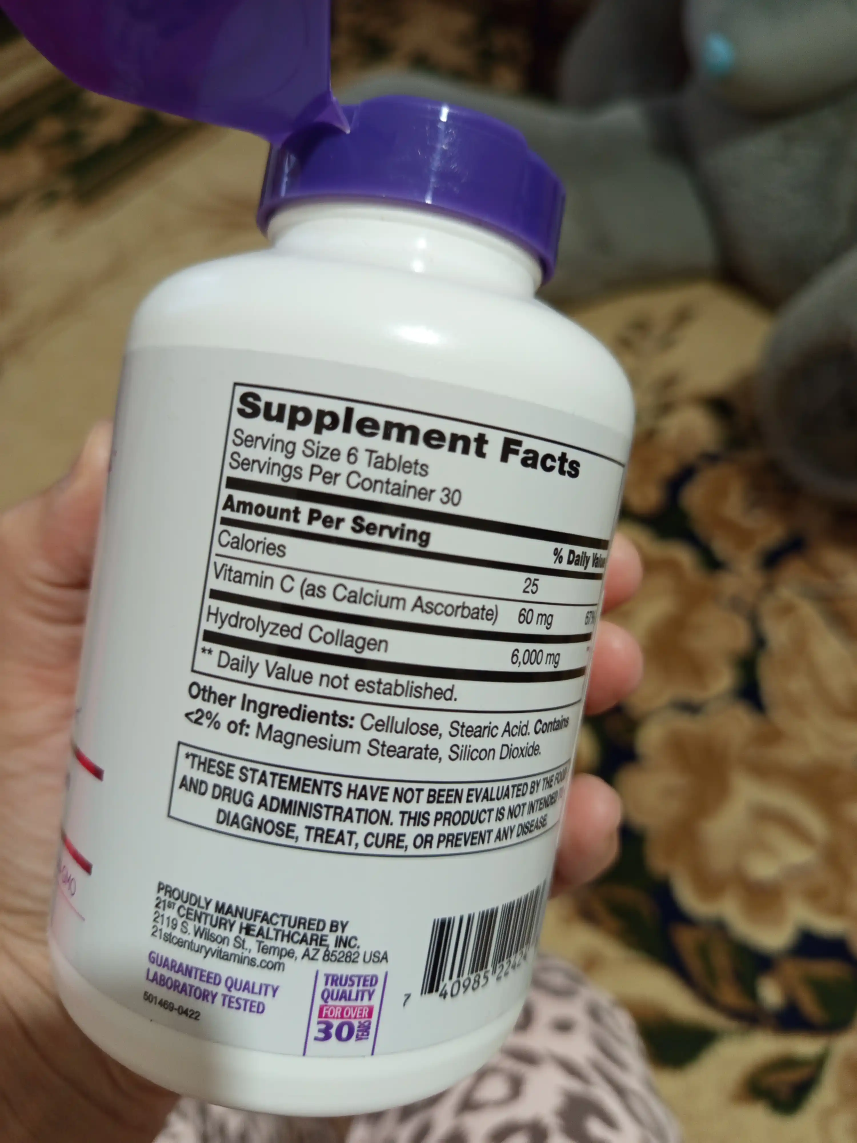 C vitamini bilan kollagen 21st Century, 6000 mg, 180 tabletka