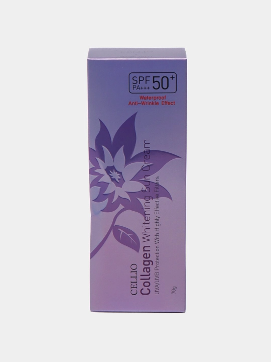 Quyoshdan himoyalovchi krem Collagen White, namlovchi, toblanishga qarshi, SPF50+