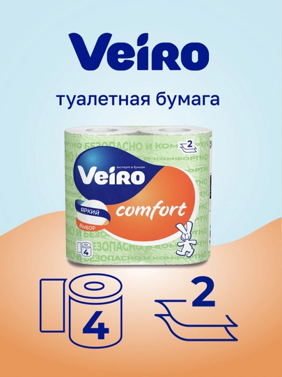 Туалетная бумага Veiro Classic Comfort, 4 рулона — BITHIM1-PTR0237
