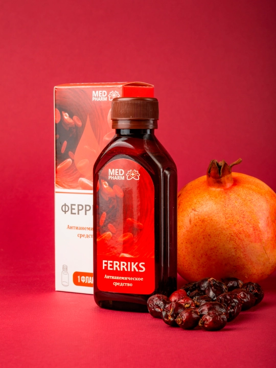 Сироп Ferriks, от анемии, для повышения гемоглобина, Железо + B12, 150 мл