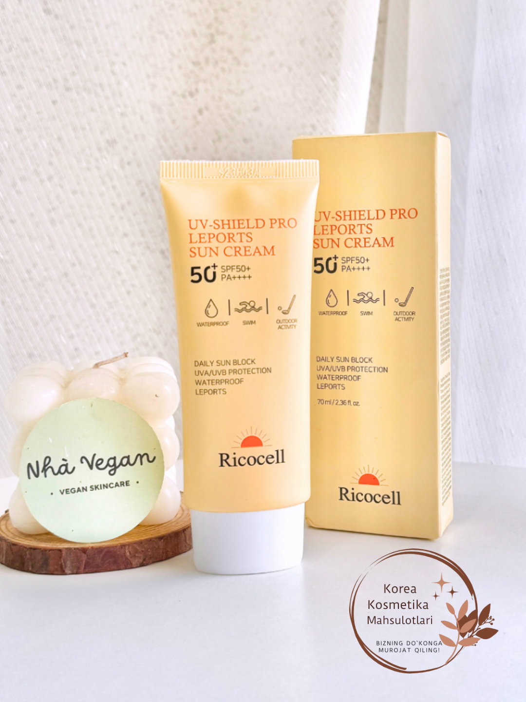 Спортивный солнцезащитный крем Ricocell UV-Shield Pro Leports Sun Cream SPF50+ PA++++