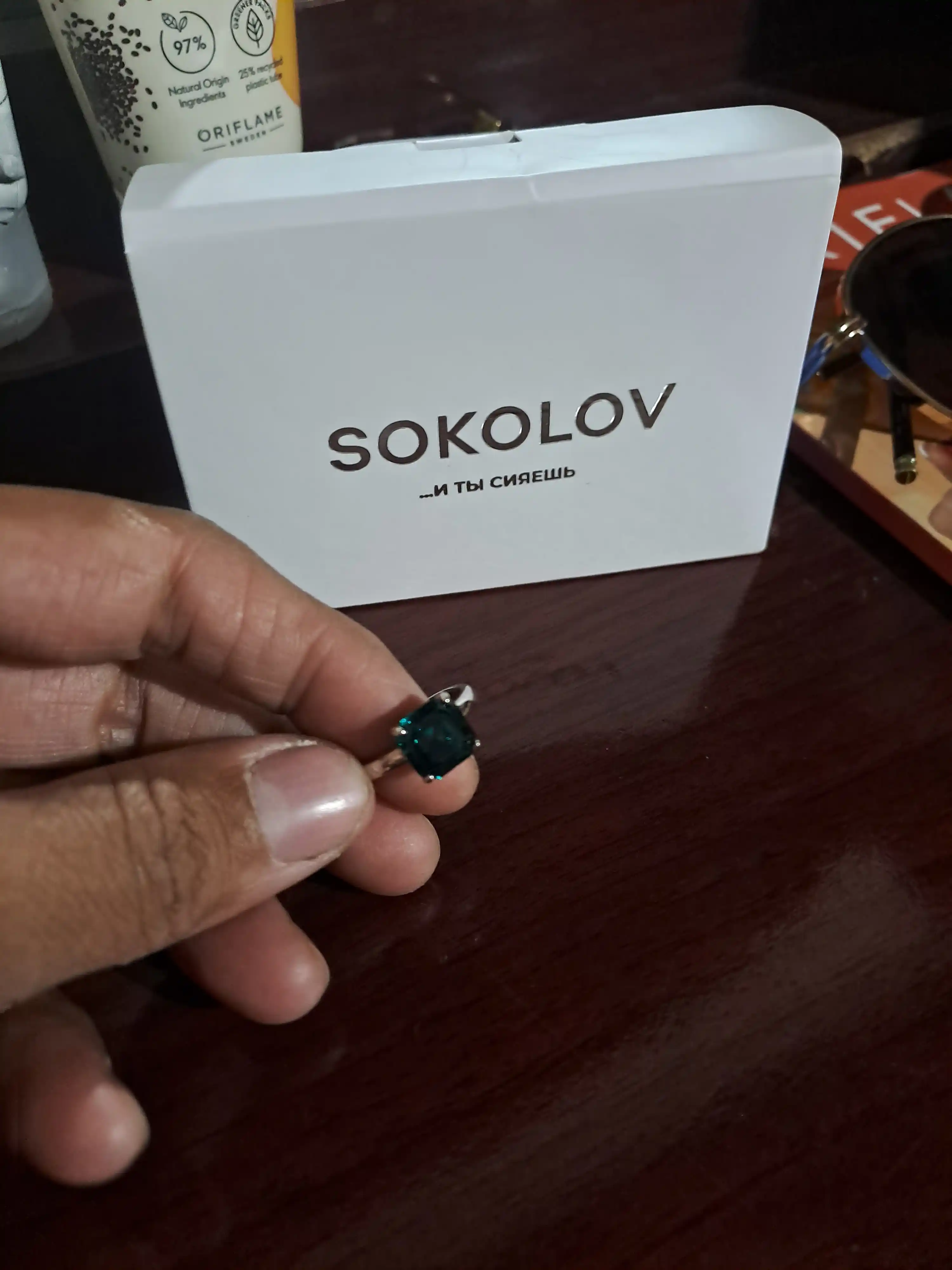 Кольцо из серебра 925 с кристаллом SOKOLOV, гaрантия 6 месяцев, 94013125