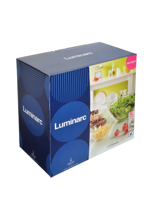 Luminarc "Kosmos" 5 dona salat idishlari to‘plami, 4*12.5 sm va 23 sm