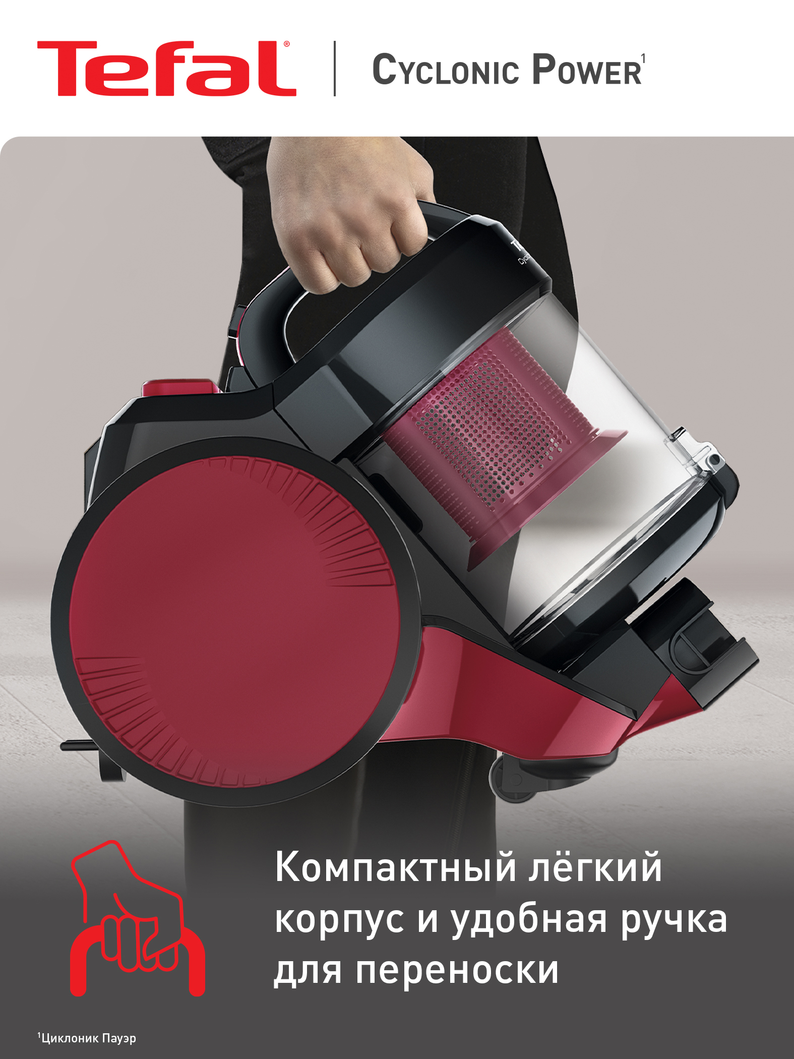 Пылесос с контейнером Tefal Cyclonic Power TW1923RH