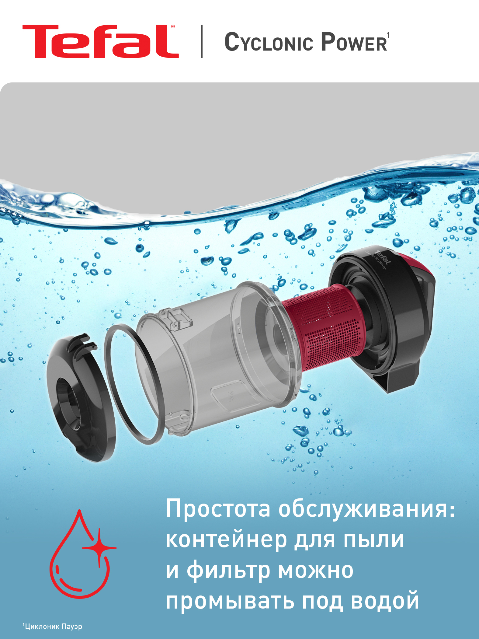 Пылесос с контейнером Tefal Cyclonic Power TW1923RH