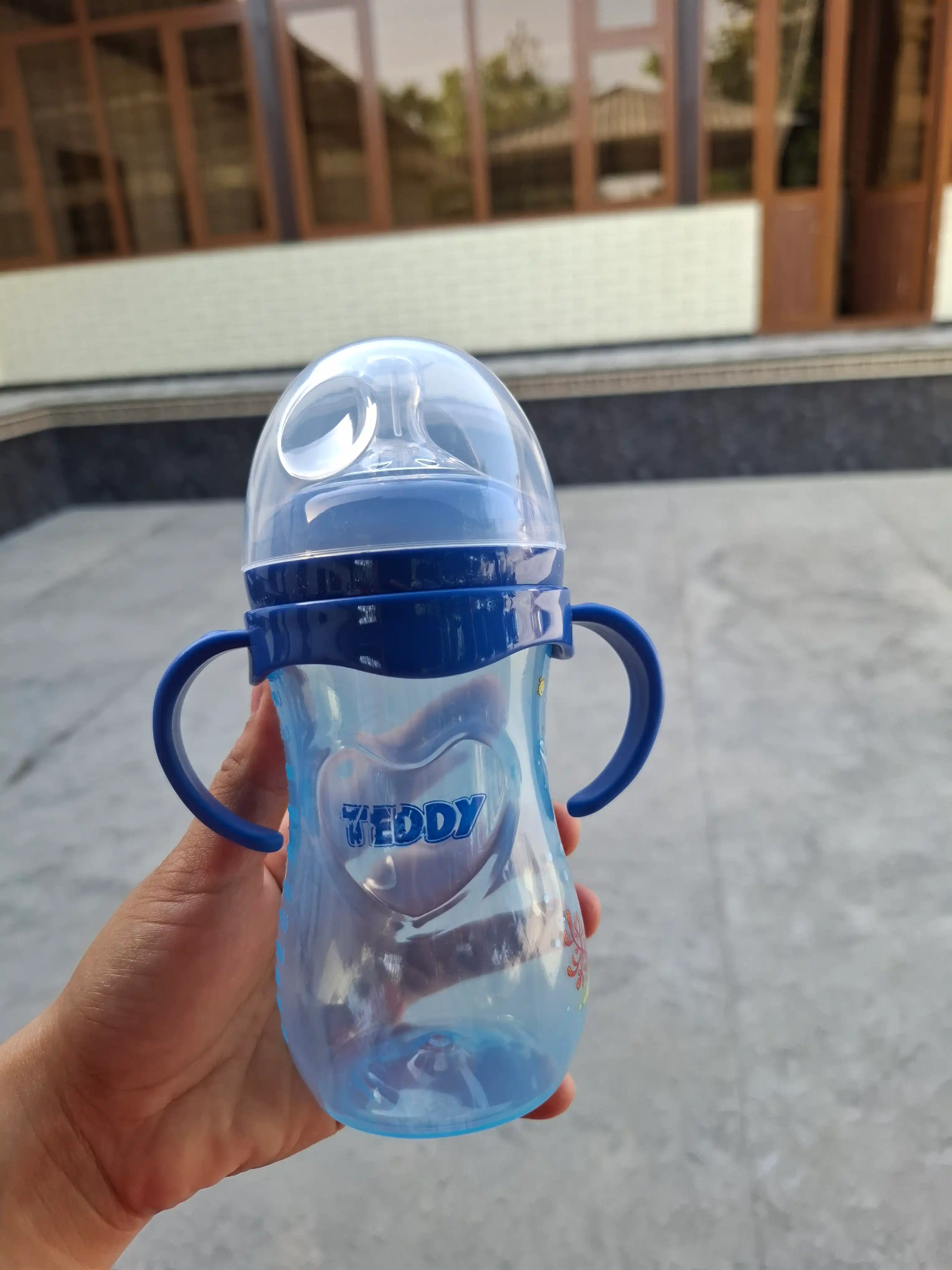 Kasha uchun bolalar butilkasi Teddy, to‘kilmaydi, ruchkali, 60, 125, 260, 330 ml