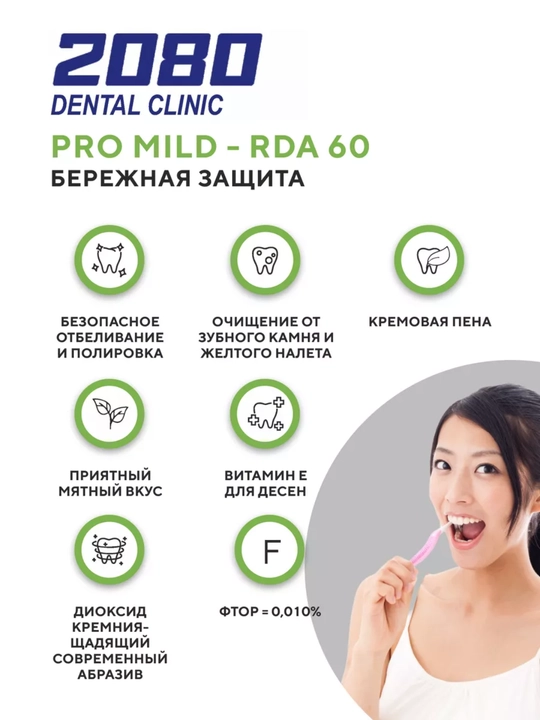 Зубная паста для взрослых от 12 лет отбеливающая зубы и десны Dr.clinic 2080, Корея 120 мл