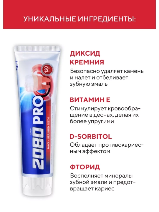 Зубная паста для взрослых от 12 лет отбеливающая зубы и десны Dr.clinic 2080, Корея 120 мл