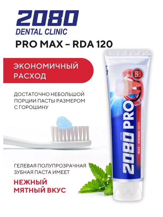 Зубная паста для взрослых от 12 лет отбеливающая зубы и десны Dr.clinic 2080, Корея 120 мл