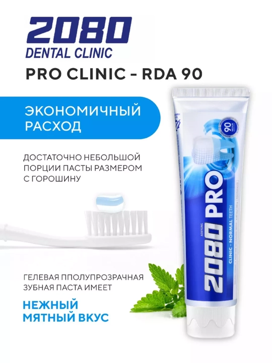 Зубная паста для взрослых от 12 лет отбеливающая зубы и десны Dr.clinic 2080, Корея 120 мл