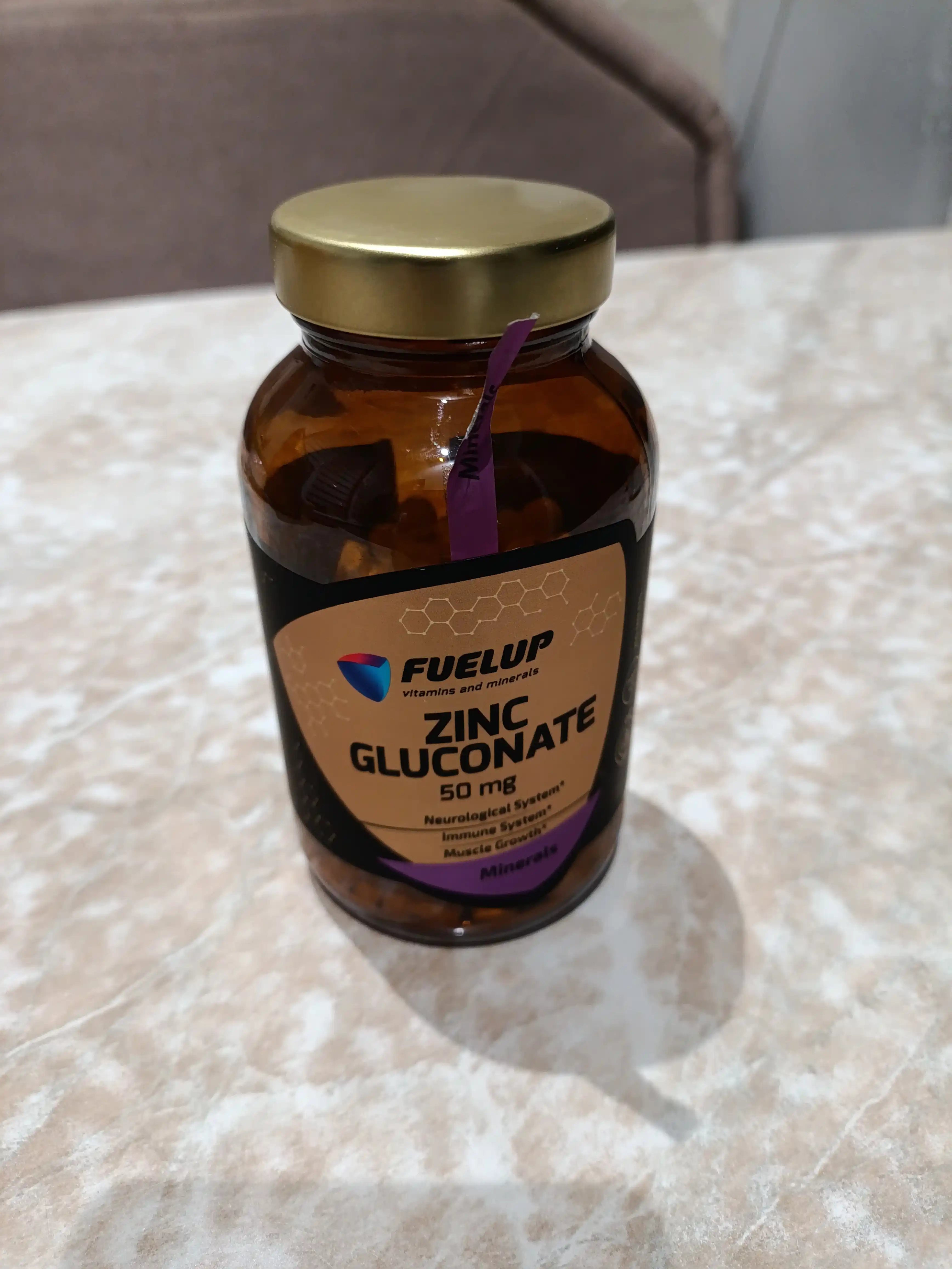 ЦИНК Глюконат 50 мг 100 таб и 250 таб, стекляная упаковка ZINC gluconate FuelUP Fuel UP