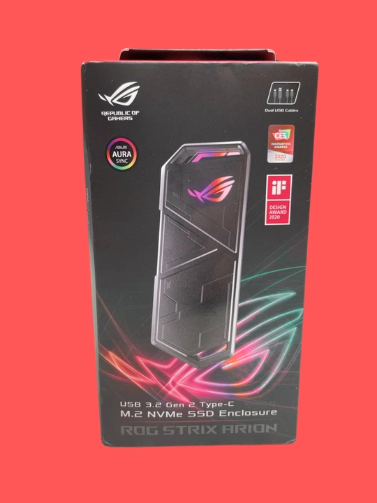 ASUS ROG STRIX ARION – внешний SSD корпус, USB-C 3.2, RGB, M.2 NVMe, 10 Гбит/с