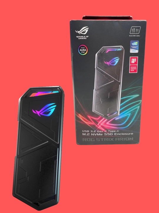ASUS ROG STRIX ARION – внешний SSD корпус, USB-C 3.2, RGB, M.2 NVMe, 10 Гбит/с - 