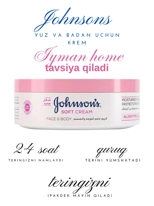 Johnsons 24 soat namlantiruvchi kremi