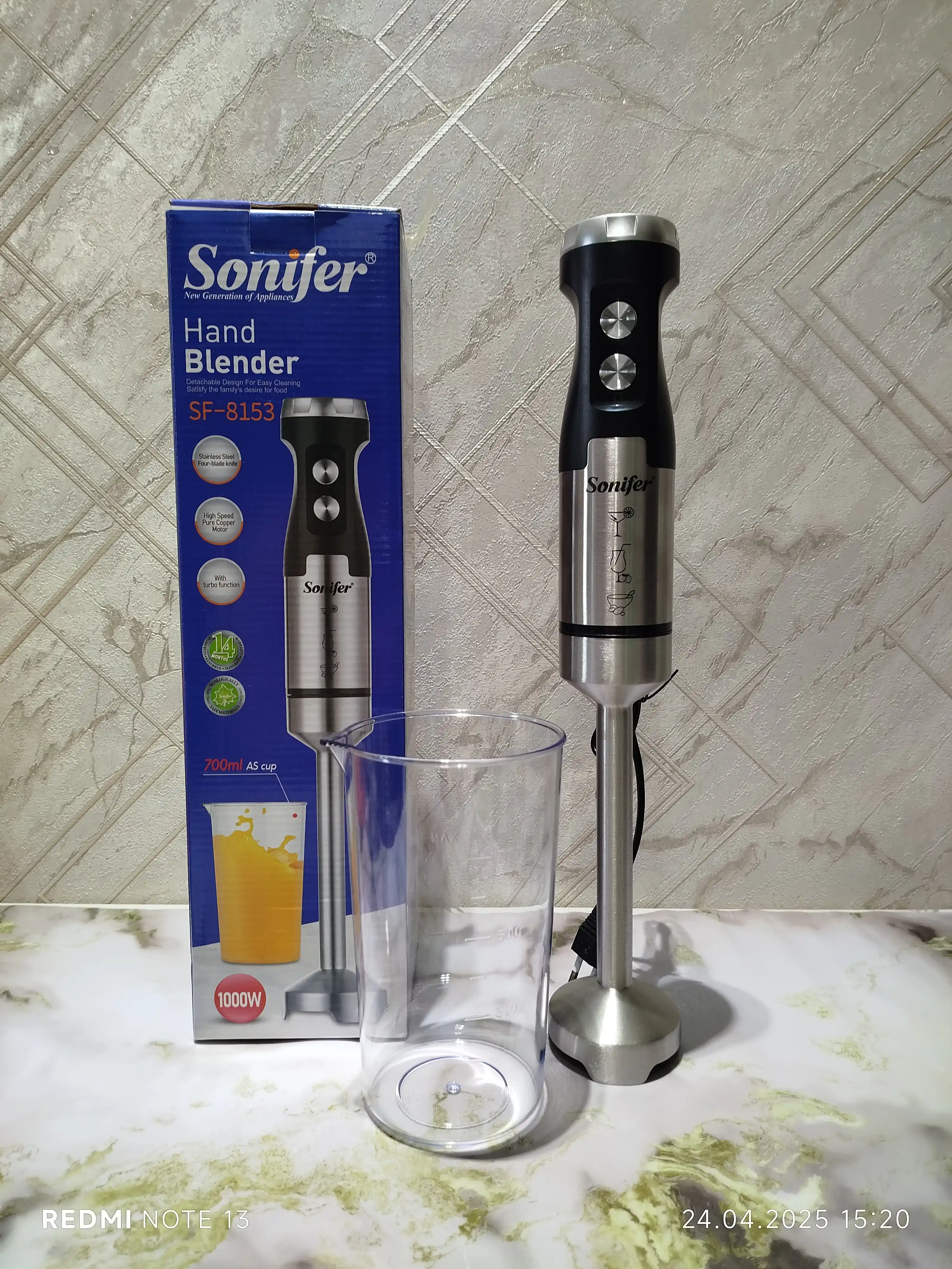 Blender BQ HB1234SS 3 tasi 1 da, 1500 Vt, Turbo rejim, mikser, maydalagich