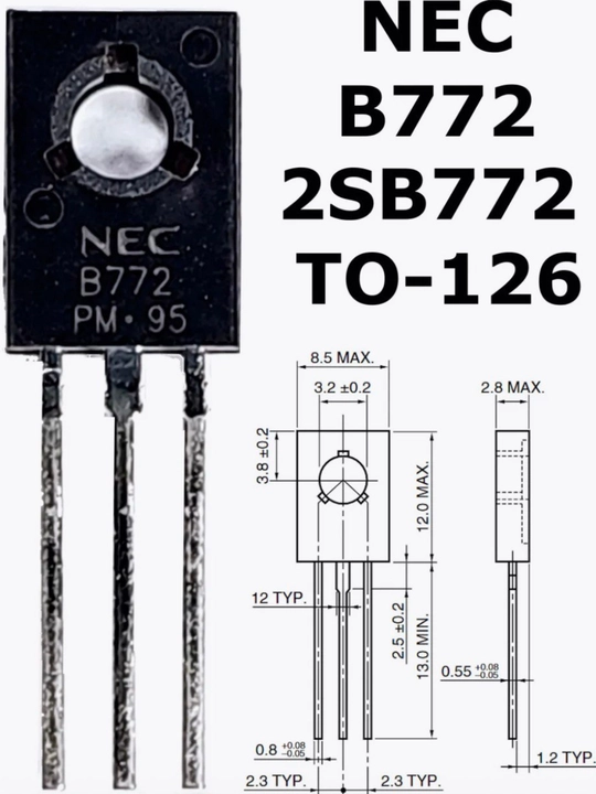 Bipolyar tranzistor 2SB772 NEC B772 TO-126, 4 dona