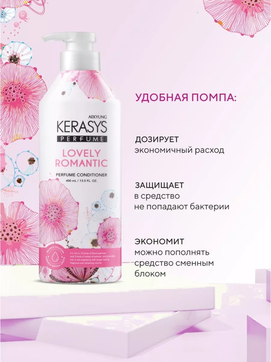 Keratinli, xushbo‘y, soch uchun ayollar balzami konditsioneri, Kerasys, 400 ml, Koreya