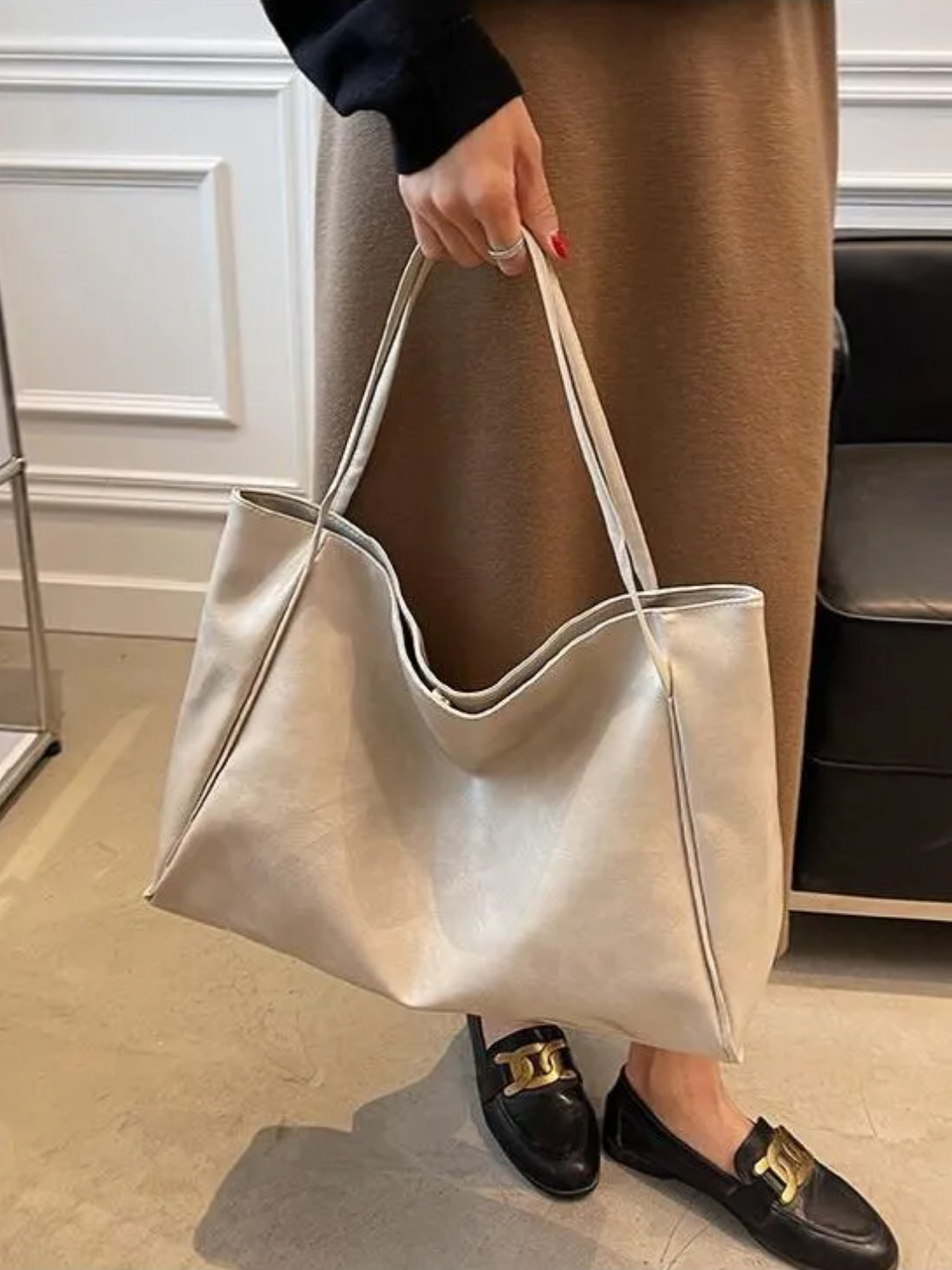 Ekologik charmdan tayyorlangan katta shopper ayollar sumkasi | Kundalik yelkaga taqiladigan sumka