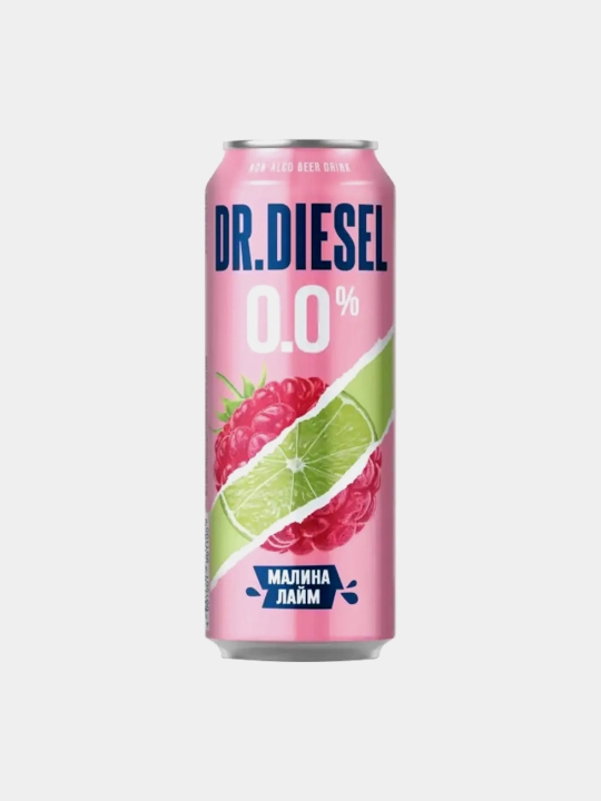 Безалкогольный напиток Dr Diesel. Малина-Лайм, 0.5%, 430 мл - 