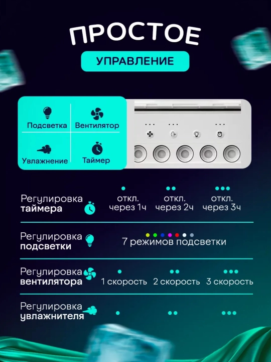 Suvli mini ventilyator, portativ mini konditsioner, ventilyatorcha