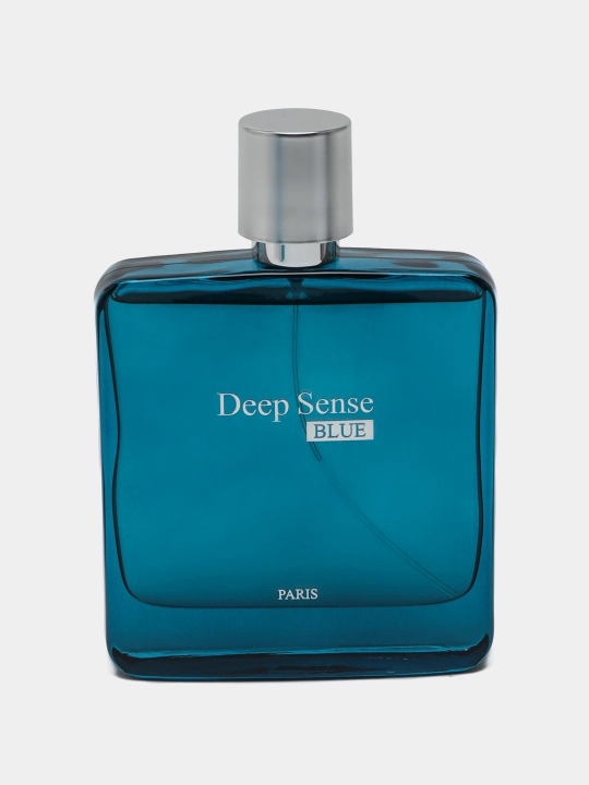 Yog‘och-sitrus iforli va barqaror ta’mli Deep Sense Blue erkaklar atir suvi