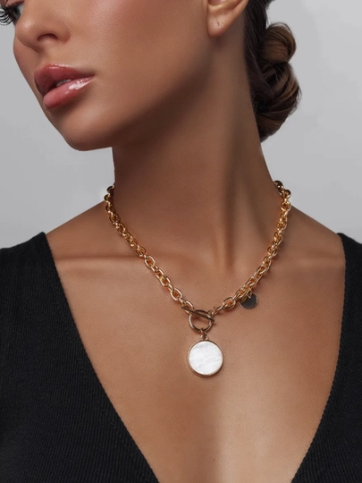 Ожерелье, колье женское, цепочка чокер, кулон на шею — SELEXIS-NECKX-ЗОЛОТ