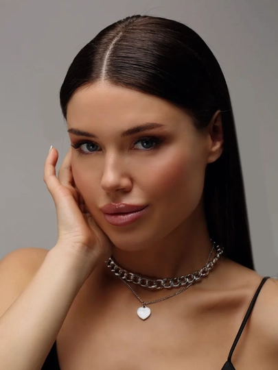 Ожерелье, колье женское, цепочка чокер, кулон на шею — SELEXIS-NECKX-СЕРЕБРН