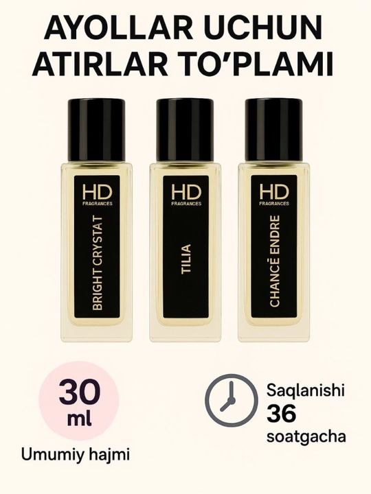 HD Premiums Versace Bright Crystal, Tilia, Tendre – женские и унисекс парфюмы - 