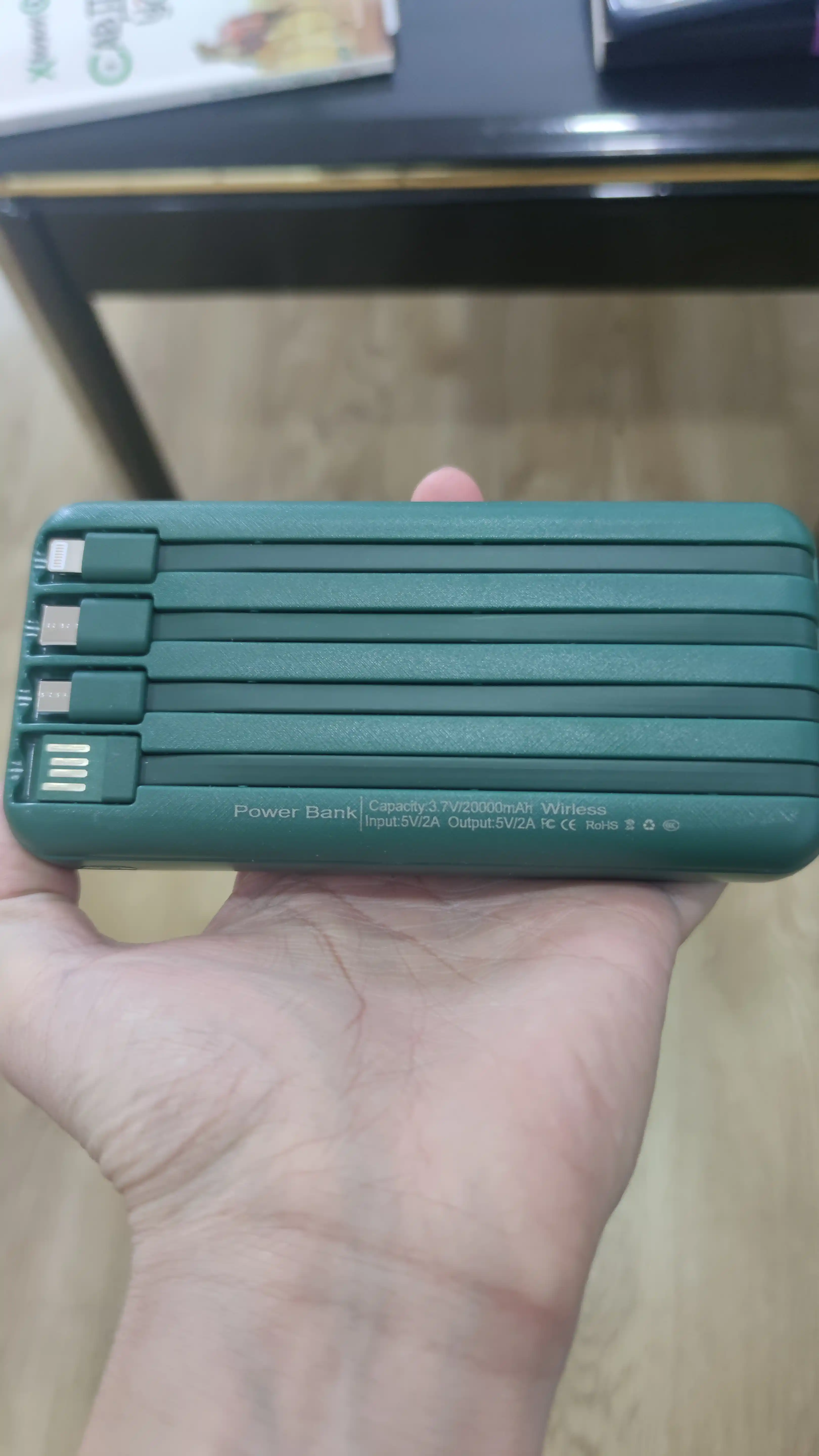 Повербанк 10000 мА/ч, 20000 мА/ч, 30000 мА/ч, Power Bank, 5 в 1 с кабелем,