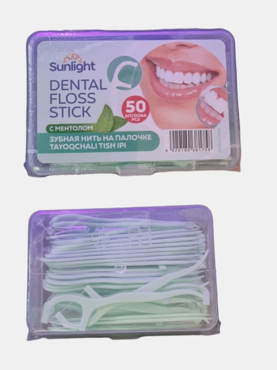 Флоссер Зубная нить с ментолом Sunlight, 50 шт