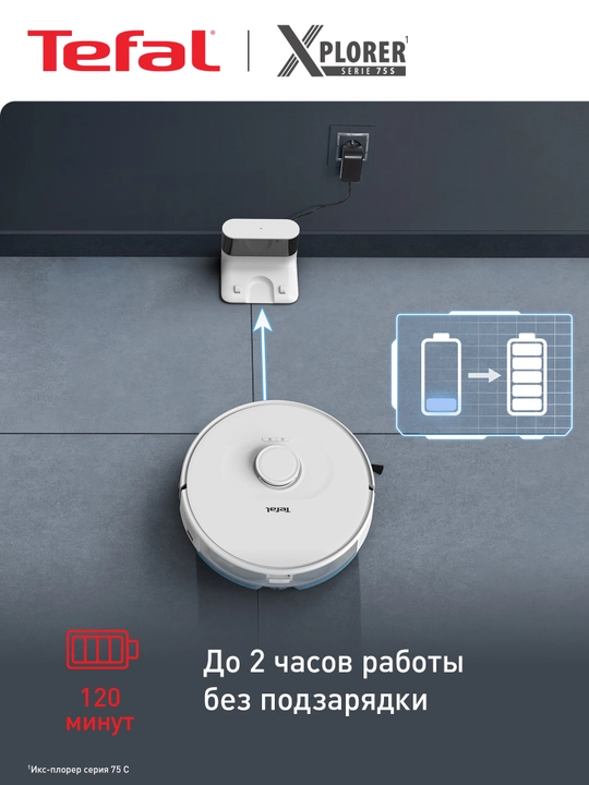 Робот-пылесос Tefal X-plorer Serie 75 S RG8577WH
