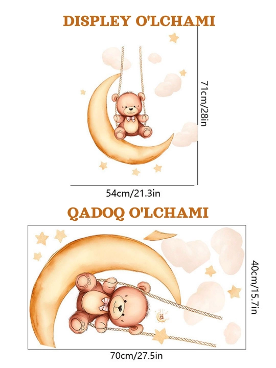 Interyer stikerlari bolalar xonasi, uy, ofis, oshxona devorlariga yopishtirish uchun oboy