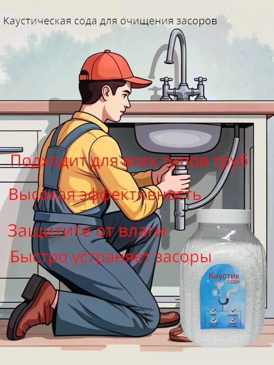 Каустическая сода для очищения засоров
