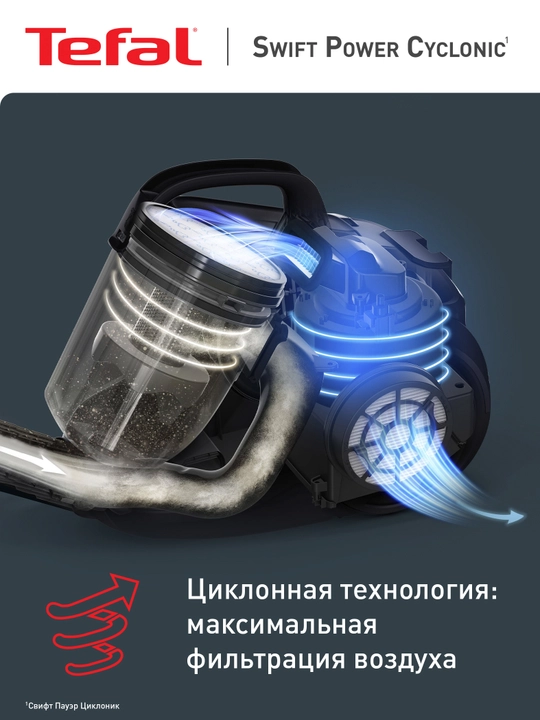 Пылесос с контейнером для пыли Tefal Swift Power Cyclonic TW2913EA