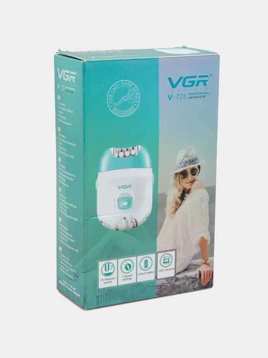 Professional epilyator, VGR V-726 modeli, simsiz, tana uchun, ayollar uchun - 