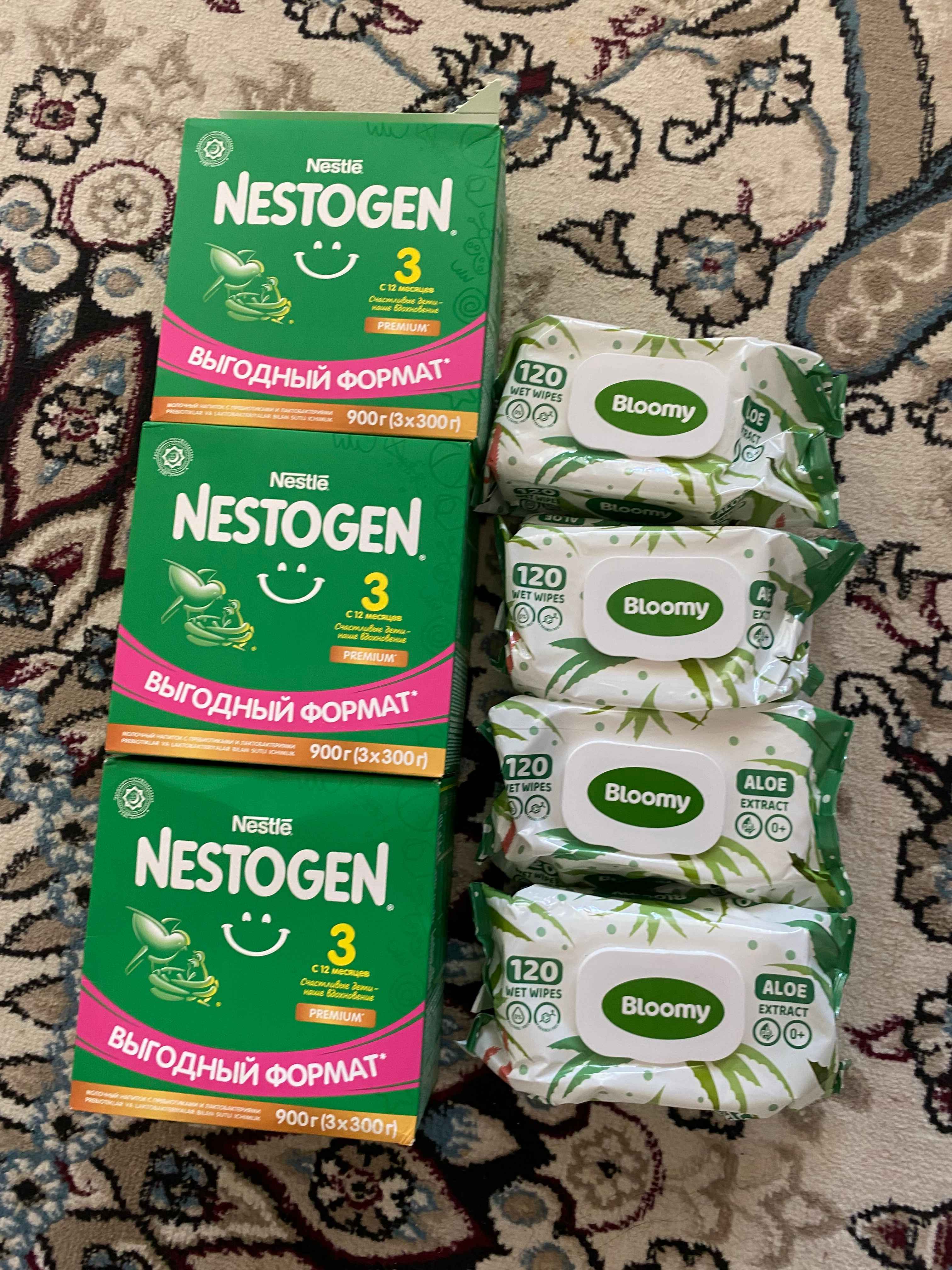 Смесь сухая для детей Nestogen 3, с пребиотиками и лактобактериями, 3х300 г