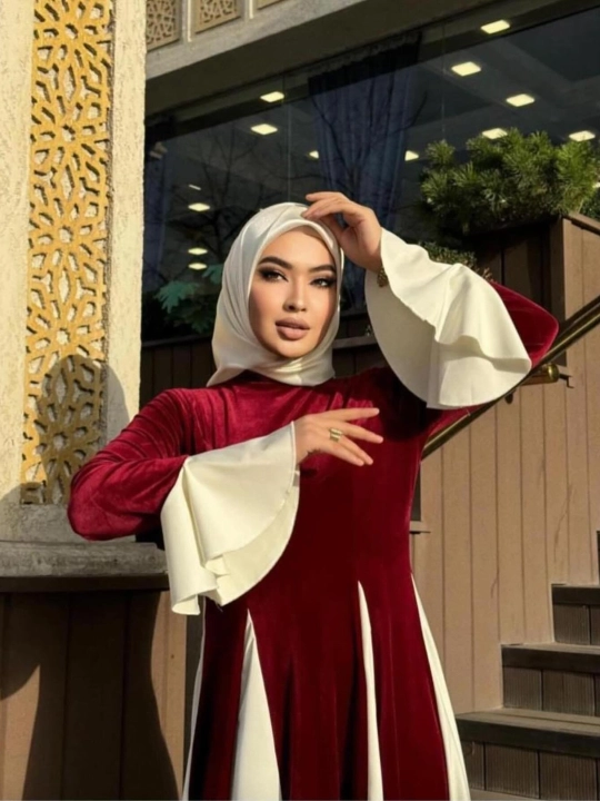 Ayollar ko‘ylagi, kechki, gulli, maksi, fransuz baxmali, qizlar ko'ylagi, hijobli, shein