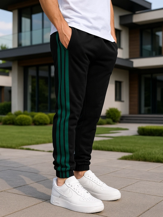 Erkaklar uchun sport shim jogger Nasem, yon chiziqli, rezinkali triko