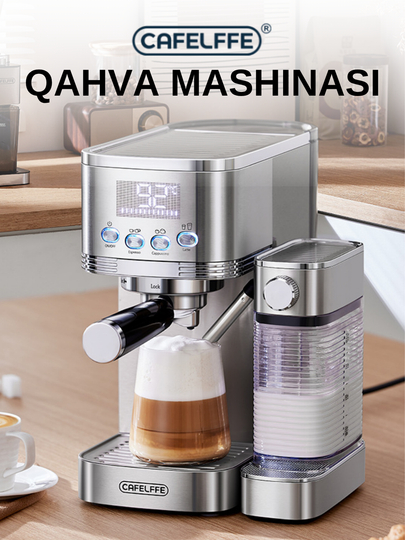 Автоматическая кофемашина Cafelffe, 20 БАР давление + 1.3 литра, кофеварка с капучинатором - 