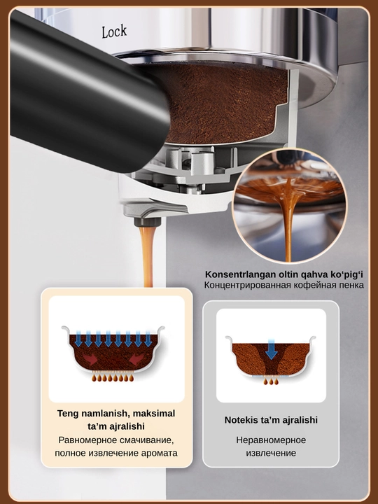 Avtomatik qahva mashinasi Cafelffe, 20 BAR bosim, 1.3 litr sig‘im, kapuchinatorli