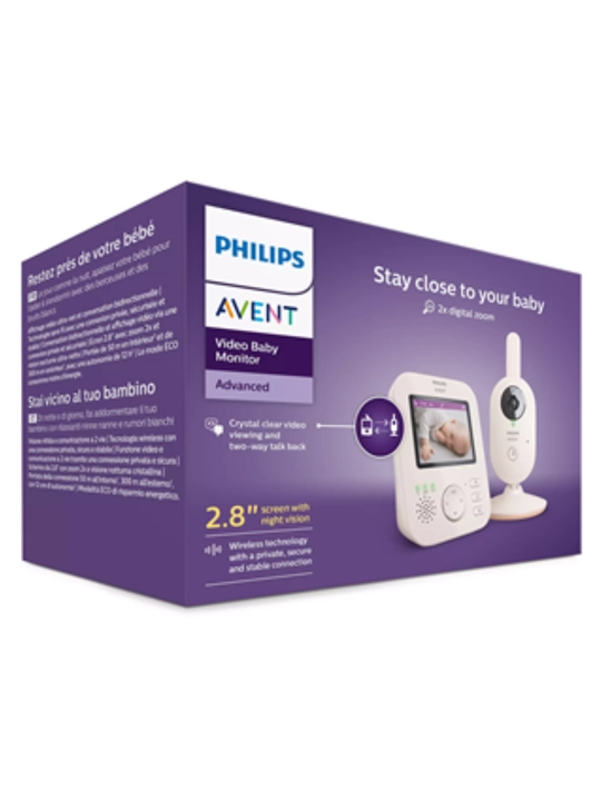 Philips Avent SCD833/01 Видеоняня, 2.7″ Экран, HD Ночное Видение, 2-сторонняя Связь