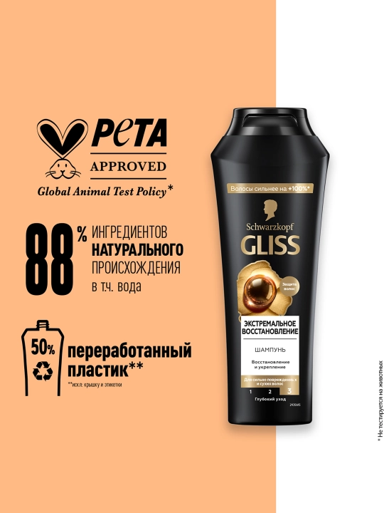 Шампунь Gliss Ultimate Repair, 250 мл - 