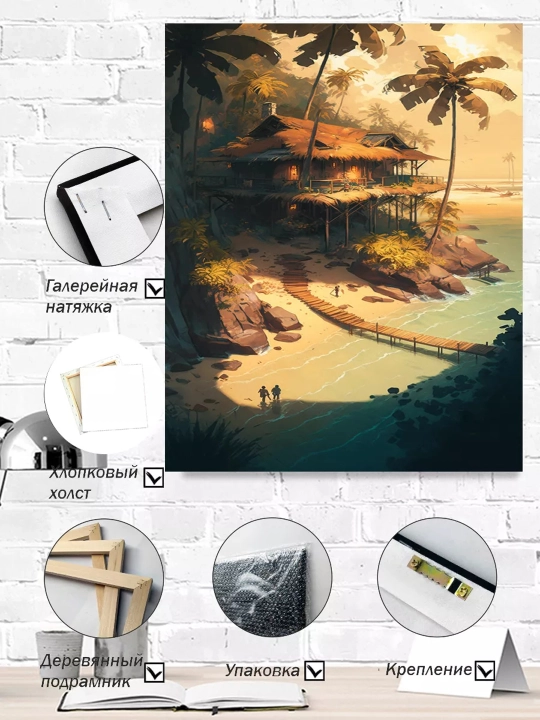 Interyer rasm ARTERY, holstga bosilgan kartina, yog‘och podramnikli poster, 40 × 50 sm