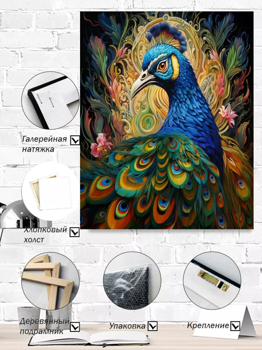 Interyer rasm ARTERY, holstga bosilgan kartina, yog‘och podramnikli poster, 40 × 50 sm