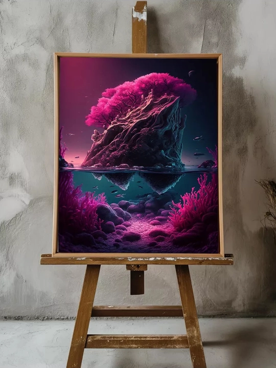 Interyer rasm ARTERY, holstga bosilgan kartina, yog‘och podramnikli poster, 40 × 50 sm