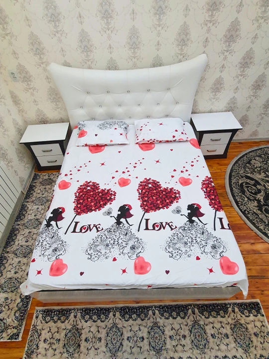 Choyshab va yostiq jild, ikki kishilik choyshab 200*220 sm va yostiq 50*70 sm 2 dona - 