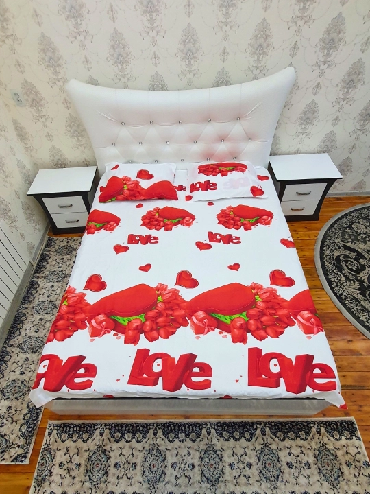 Choyshab va yostiq jild, ikki kishilik choyshab 200*220 sm va yostiq 50*70 sm 2 dona - 