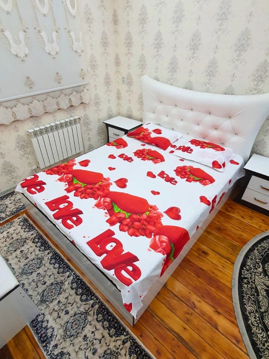 Простыня и наволочка, двуспальная простыня 200*220 см и наволочка 50*70 см 2 шт
